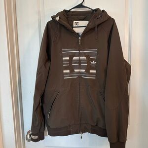 DC Shoes Defy Snowboard Mocha Brown Full Zip Hoodie Jacket, Size Medium